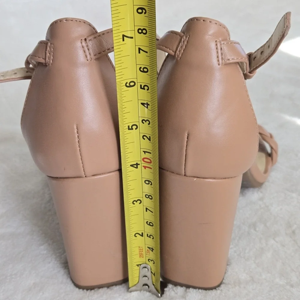 Nine West Beige Braided Strap Heels - Picture 8 of 9